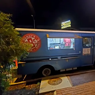 a blue food truck
