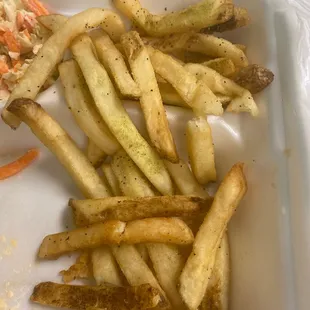 french fries and coleslaw