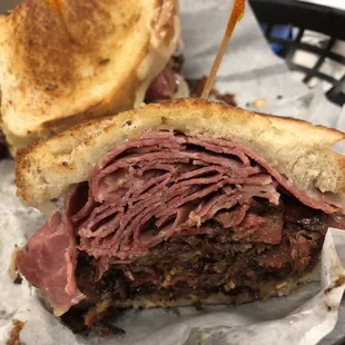 Two meat Ruben pastrami and corn-beef yummy