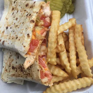 Boneless buffalo chicken wrap