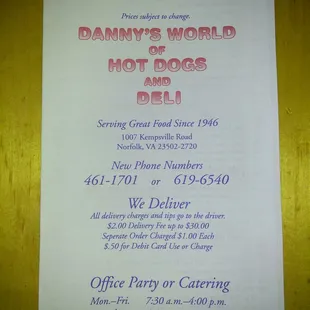 New menu. New phone number.