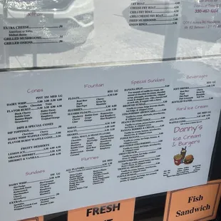 Menu - desserts