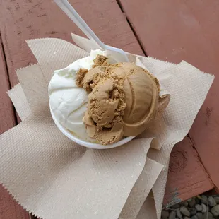 Coconut and dulcet de leche ice cream