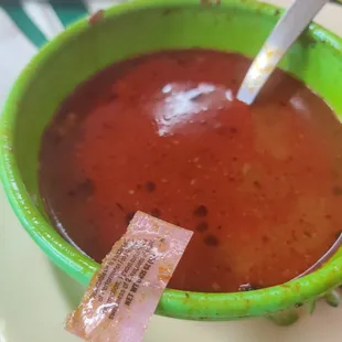 Sugar packet in my menudo