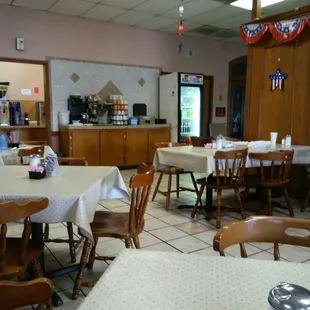 a restaurant with tables and chairs