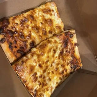 2 slices cheese pizza focaccia