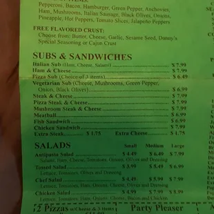 the menu