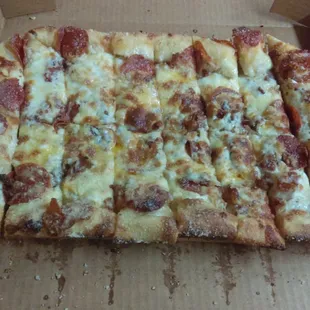 Pepperoni and bacon cheese bread!