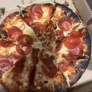 Burnt-ass pepperoni and cashew pizza