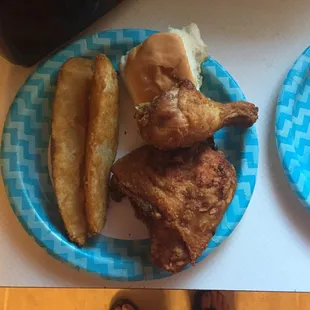 two plates of food on a table