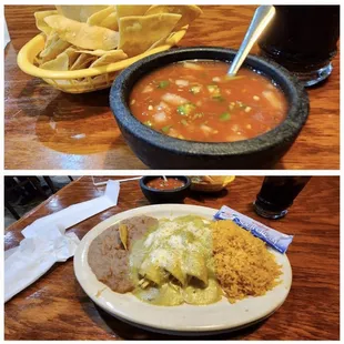 a plate of mexican food