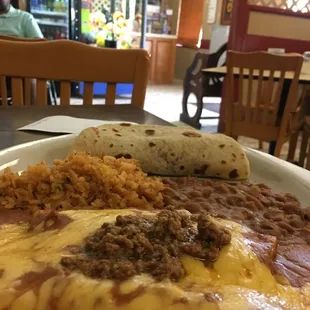 Beef Enchiladas with Carne Guisada Taco