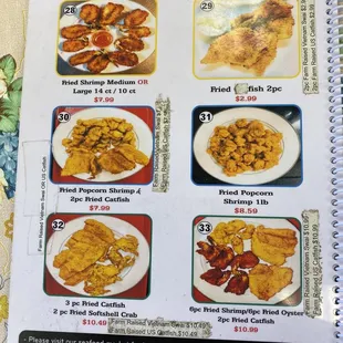 Menu photos