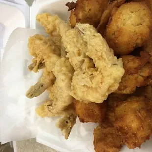 Cat fish and Jumbo shrimp