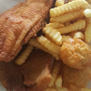 2 pcs of crunchy, tasty flounder. Cole slaw not good tho