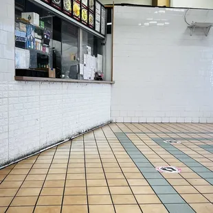 the floor of the sub shop