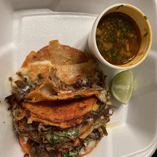 Quesabirria tacos(3): $8.50(cash only)