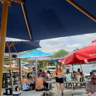 Lake front out door seating.