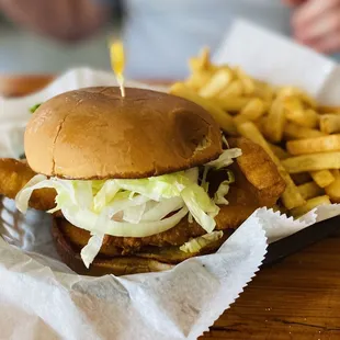 Grouper sandwich with regular fries :)...