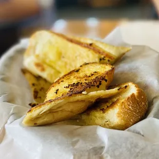 Garlic Bread is a side order. Fabulous with the garlic butter clams :)...