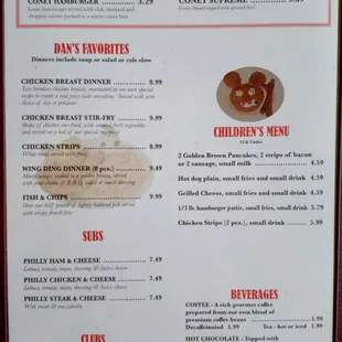 Full menu