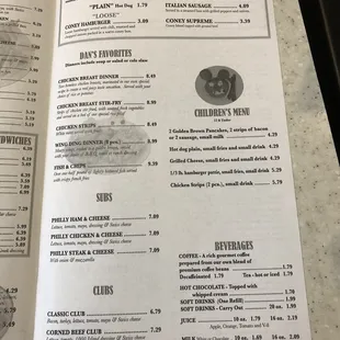 menu