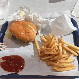 Burger and fries.