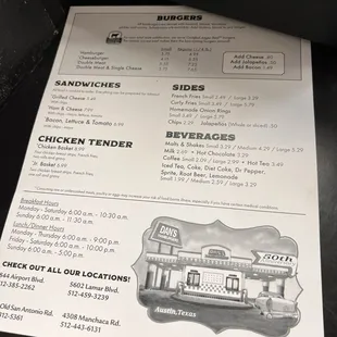 menu