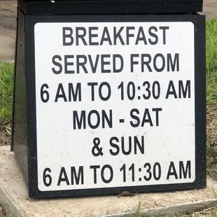 Breakfast Hours