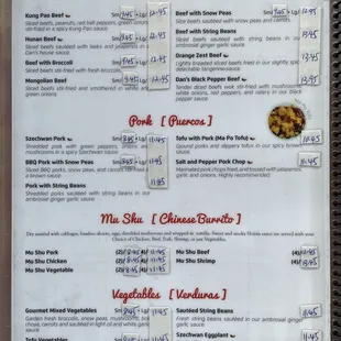 menu