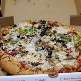All meat pizza