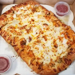 Feast your eyes on this fan creation! Cheesy Bread Sticks topped with Buffalo Grilled Chicken!