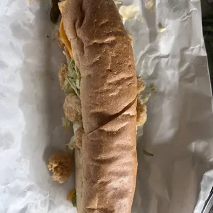 The small ?! Shrimp Poboy