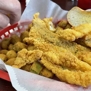 Catfish and fried okra