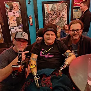 It&apos;s the three amigos: FROM LEFT: Suave drummer John Breedlove, Your humble reviewer,