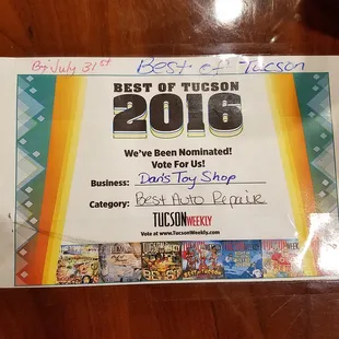 We did it again! Thank you Tucson and Tucson Weekly!