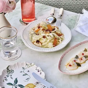 Fennel citrus salad + Crudo