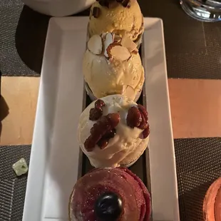 Ice cream and sorbet selection