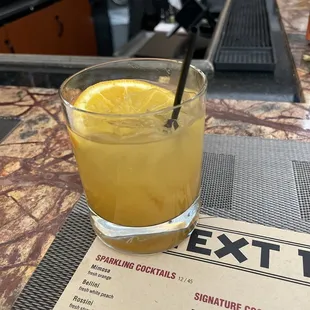 Immortality - bourbon, peach nectar, basil simple