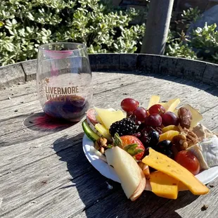 Sangiovese and a small charcuterie plate from Marks Artisans - Yum!