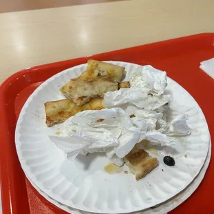 Here's what's left of my pizza.It was pretty tasty.