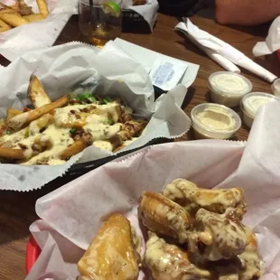 GAMEDAY wings and fries.