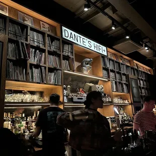 Bar seating + vinyl wall