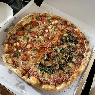 BYO pizza 50/50