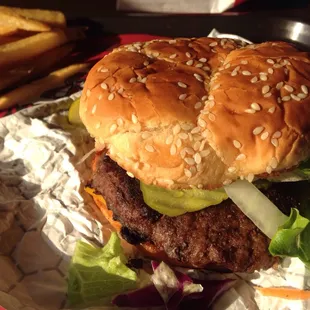 Hamburgers are delicious. Look at it