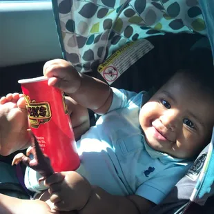He even loved the cups!!