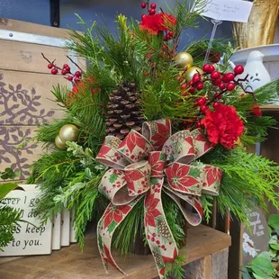 Greens with a splash of red