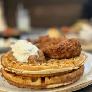 Waffle and chicken