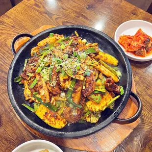 Spicy 52. Grilled Three Intestines and Kimchi stew and 1 Soju Bottle // large size