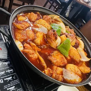 Spicy Braised Chicken with Rice Cake &amp; Potatoes!!